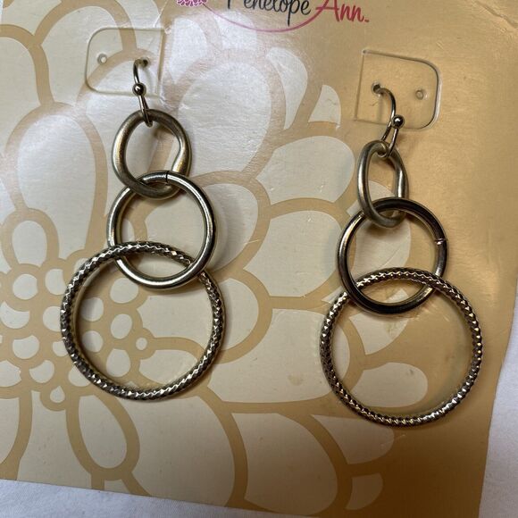 Penelope Ann Gold Tone Multi Loop Dangle Earrings Brand New - Picture 4 of 5